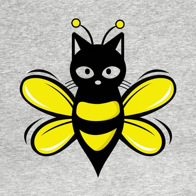 Cat Bee Funny Cute Animal by Kimko